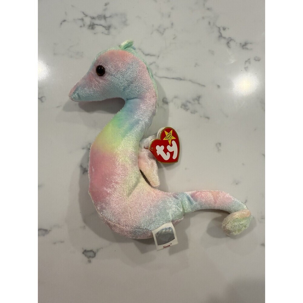 NWT Ty Beanie Baby 1999 Neon the Seahorse Teenie